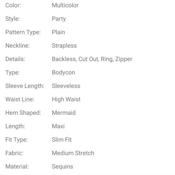 MULTICOLOR PARTY, STRAPLESS,  ,   SEQUINED MERMAID MAXI - Picture 9 of 9